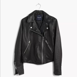 Madewell Washed Leather Motorcycle Jacket - Size Small